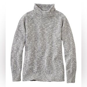 NWT L.L. Bean Cotton Ragg Sweater, Funnelneck Pullover Natural Medium